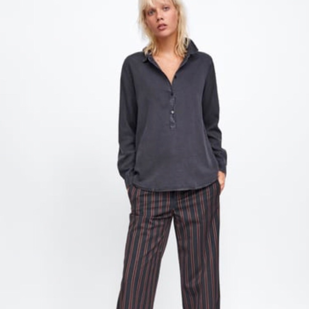 ZARA TOP WITH ASYMMETRICAL HEM